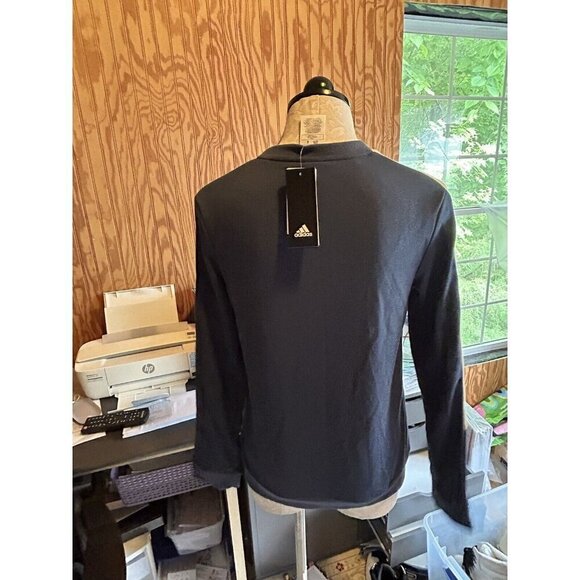 Adidas Sweatshirt womens Essentials Crewneck Logo Colorblock Blue & Tan NWT XS - Picture 7 of 11